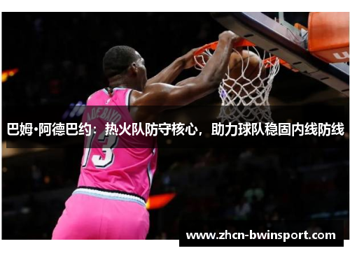 巴姆·阿德巴约：热火队防守核心，助力球队稳固内线防线